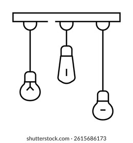 lightbulbs design electrical tool line icon vector. lightbulbs design electrical tool sign. isolated contour symbol black illustration