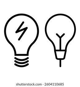 Lightbulbs, lamps pack of thin icon set. Idea symbol. Solution, thinking concept. Lighting Electric lamp, electricity, shine, shiny icon collection illustration.