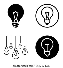 Lightbulbs1-3 Flat Icon Set Isolated On White Background