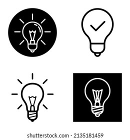 Lightbulbs1-3 Flat Icon Set Isolated On White Background