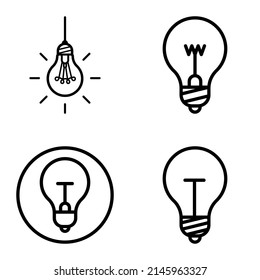 Bombillas de luz1-3 Icono plano conjunto aislado en fondo blanco