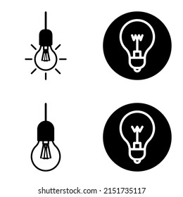 Lightbulbs1-3 Flat Icon Set Isolated On White Background