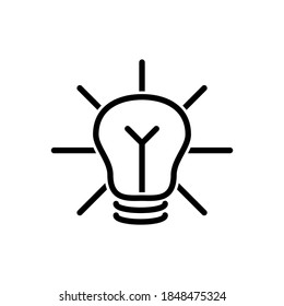lightbull icon isolated sign symbol vector illustration - with style outline icons