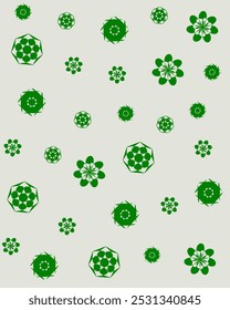 A light-colored background featuring green floral designs, commonly used for fabric or bedsheet patterns.