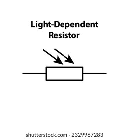 Light-Dependent Resistor. electronic symbol of Illustration of basic circuit symbols. Electrical symbols, study content of physics students.  electrical circuits.