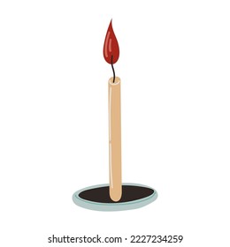 Vela Ligera O En Quema. Ilustración de invierno de Navidad dibujada a mano