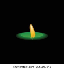 lighted candle in black background