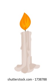 Lighted Candle - Vector