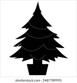 Lighted Christmas Decorations Silhouette tree