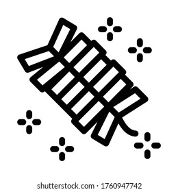 lighted cracker icon vector. lighted cracker sign. isolated contour symbol illustration