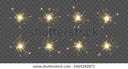 Lighted dynamite or bomb fuses, isolated realistic set of icons. Vector sparks and explosion effect, lights and burst from detonation. Pyrotechnic firecrackers or weapons, explosive equipment
