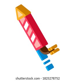 lighted fireworks wick icon vector. isometric lighted fireworks wick sign. color isolated symbol illustration