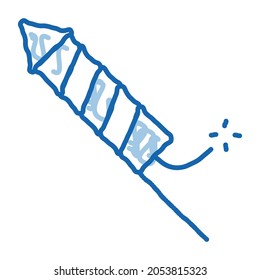 lighted fireworks wick sketch icon vector. Hand drawn blue doodle line art lighted fireworks wick sign. isolated symbol illustration