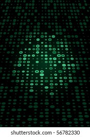Lighted green vector floor illustration