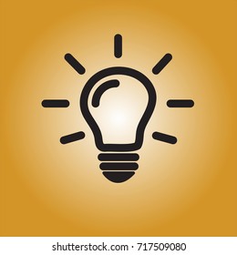 Lighted lamp, Idea on light background.
