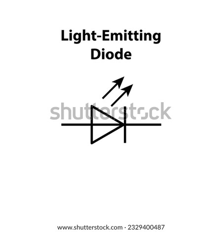 Light-Emitting Diode. electronic symbol. Illustration of basic circuit symbols. Electrical symbols, study content of physics students.  electrical circuits.