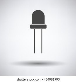 Light-emitting diode icon on gray background with round shadow. Vector illustration.