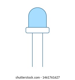 Light-emitting Diode Icon. Thin Line With Blue Fill Design. Vector Illustration.
