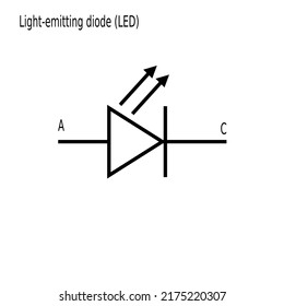 Light-emitting diode (LED), diode led icon vector