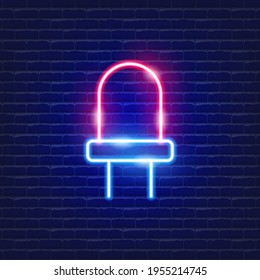 Leuchtdioden-Neonsymbol. Elektrizitätskonzept Vektorgrafik für Design.