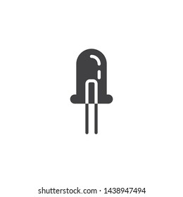 Light-emitting diode vector icon. filled flat sign for mobile concept and web design. Led diode glyph icon. Symbol, logo illustration. Vector graphics