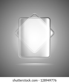 Lightened transparent glass rectangles on grey background