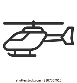 Light-engine pleasure helicopter on skis - background, white, web, illustration, symbol, sign, icon, outline