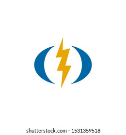 Lightening Bolt Flash Logo Design For Electric Company