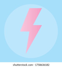 Lightening bolt flat icon design for apps and webisites.