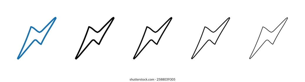 Lightening bolt icon Outline vector logo for web ui