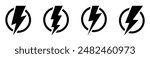 Lightening bolt icon. vector lightening bolt signs