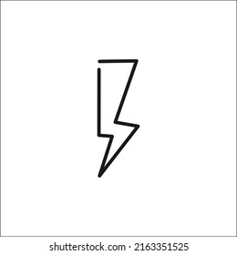 Icono del logotipo de flash de iluminación aislado en fondo blanco