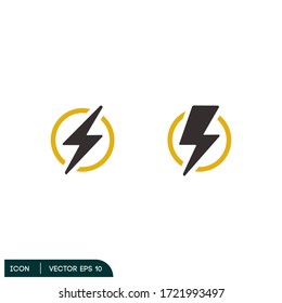 Lightening flash vector icon illustration, company logo template