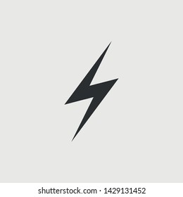 Lightening flash vector icon solid grey