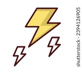 Lightening icon isolate white background vector stock illustration
