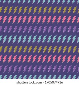 Lightening, thunder bolt stripe repeat. Pattern for fabric, backgrounds, wrapping, textile, wallpaper, apparel. Vector illustration