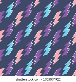 Lightening, Thunder Bolt Stripe Repeat. Pattern For Fabric, Backgrounds, Wrapping, Textile, Wallpaper, Apparel. Vector Illustration