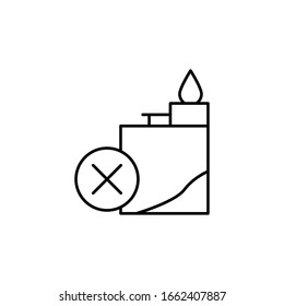 Lighter, ban icon. Simple line, outline vector elements of quit smoking for ui and ux, website or mobile application