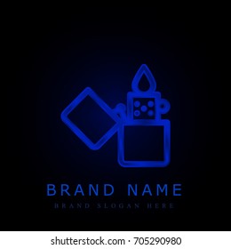 Lighter blue chromium metallic logo