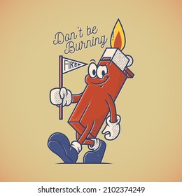 Lighter cartoon mascot with retro style , suitable for t shirt design or poster