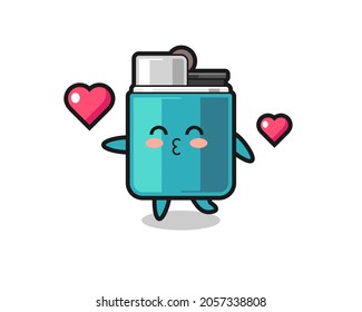 lighter character cartoon with kissing gesture , cute design