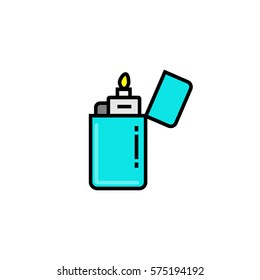 Lighter for cigarettes flat outline icon