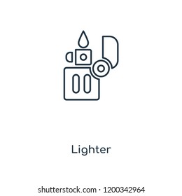 Lighter concept line icon. Linear Lighter concept outline symbol design. This simple element illustration can be used for web and mobile UI/UX.