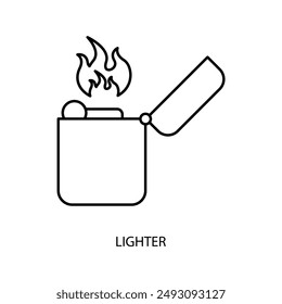 lighter concept line icon. Simple element illustration.lighter concept outline symbol design.