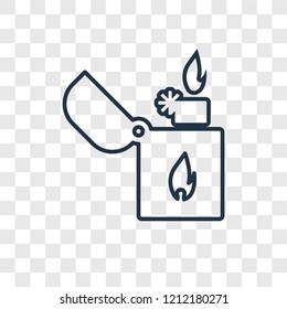 Lighter concept vector linear icon isolated on transparent background, Lighter concept transparency concept in outline style