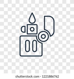 Lighter concept vector linear icon isolated on transparent background, Lighter concept transparency concept in outline style