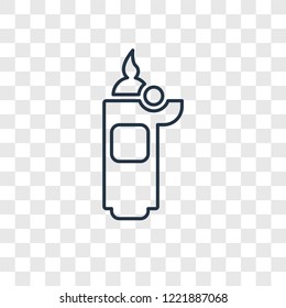 Lighter concept vector linear icon isolated on transparent background, Lighter concept transparency concept in outline style