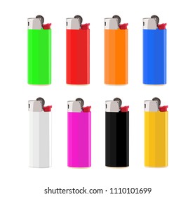 lighter different color set realistic vector illustration isolated no background