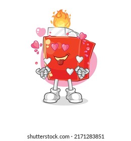 the lighter fallin love vector. cartoon character