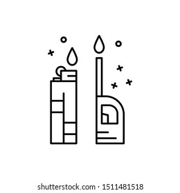 Lighter fire kitchen icon. Element of barbecue party thin line icon